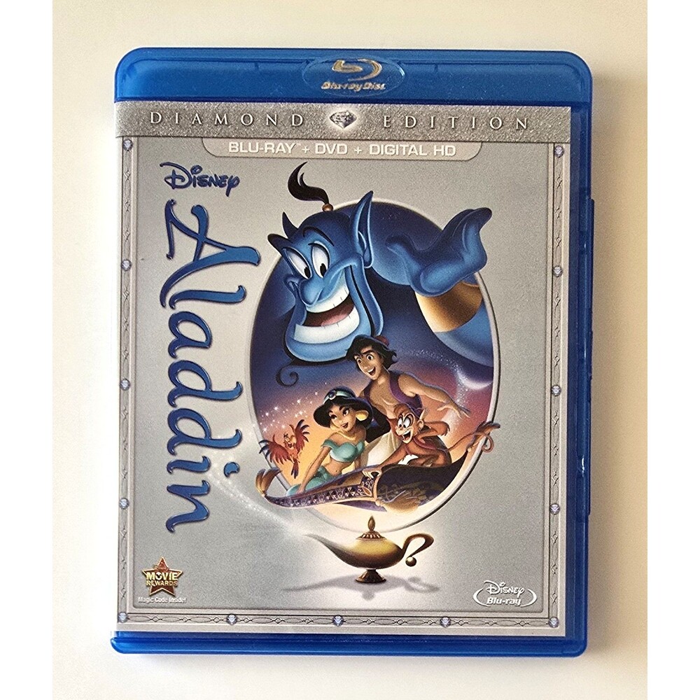Disney Aladdin Blu-Ray + DVD + Digital HD  2-Disc Set, 2015 (Diamond Edition)